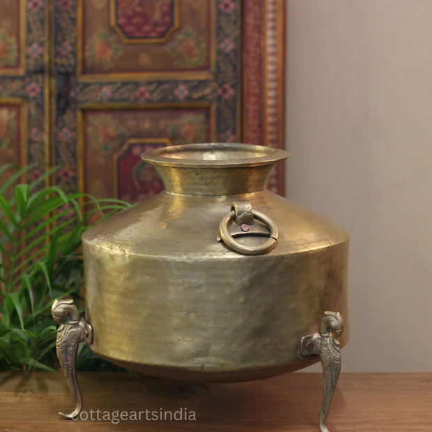 Brass Vintage Carved Planter