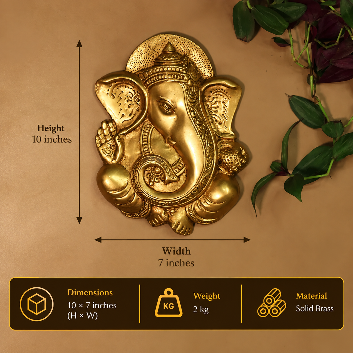 Brass Ganesh Wall Hanging