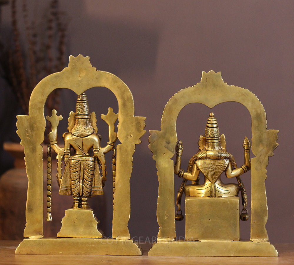 Brass Padmavati and Balaji Venkateshwar Pair