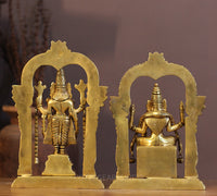 Brass Padmavati and Balaji Venkateshwar Pair