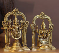 Brass Padmavati and Balaji Venkateshwar Pair