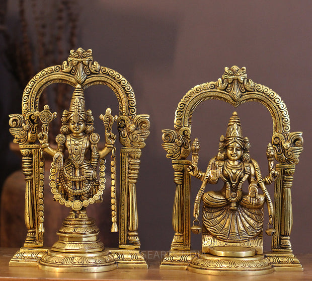 Brass Padmavati and Balaji Venkateshwar Pair