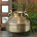 Brass Vintage Carved Planter