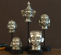 Set of Five Brass Mukhlingams in Silver Finish