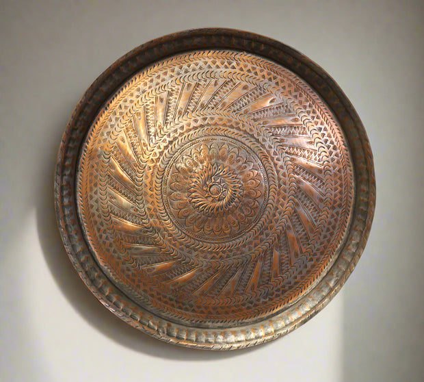 Copper Plate Carved Wall Hanging