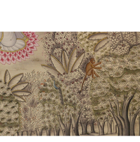 Radha Krishna in Vrindavan Forest – Traditional Pichwai Style Indian Miniature Painting