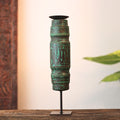 Vintage Wooden Pillar Candle Holder | Rustic Handcrafted Heritage Décor