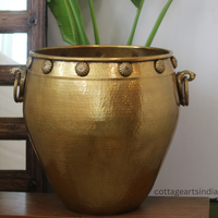 Brass Vintage Carved Planter