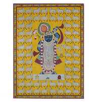 Hand-Painted Shrinathji Pichwai Painting and  Sacred Cows