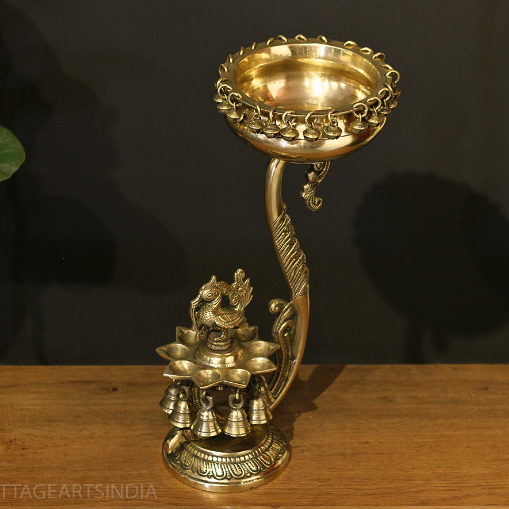 Brass  Oil Lamp With Urli