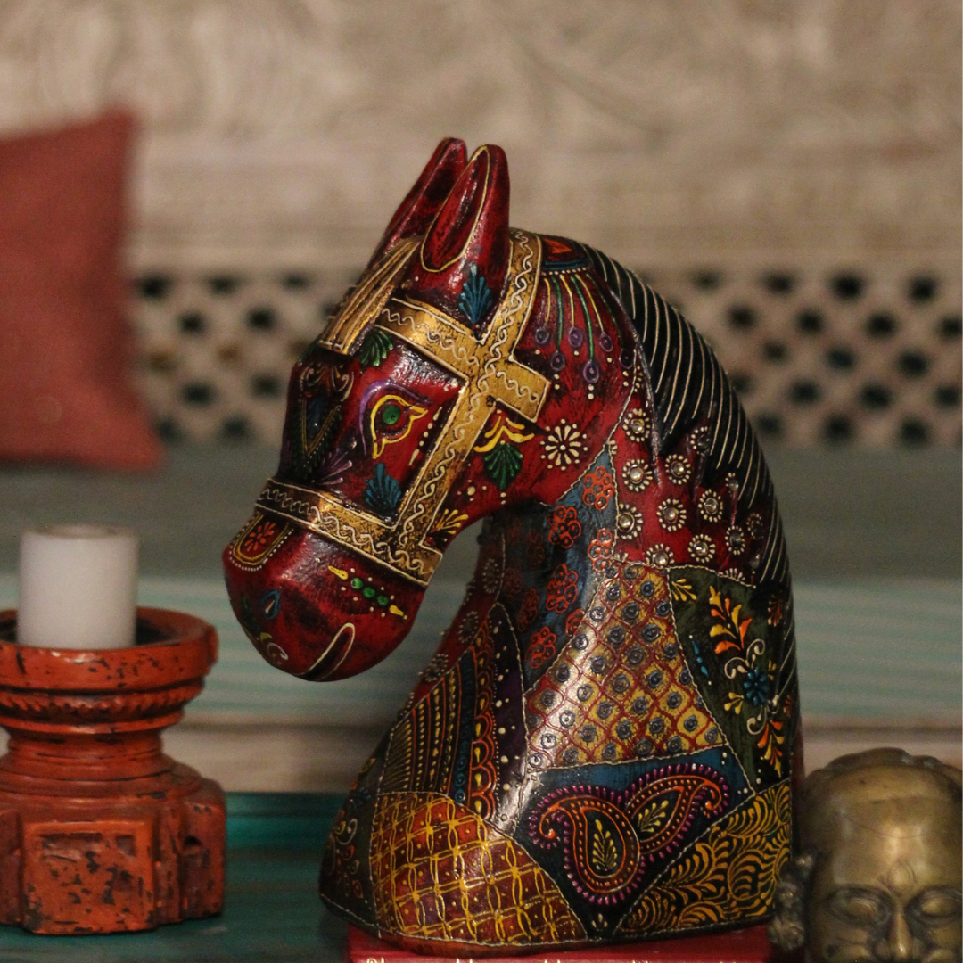 Wooden Horse Head 8.5 inches