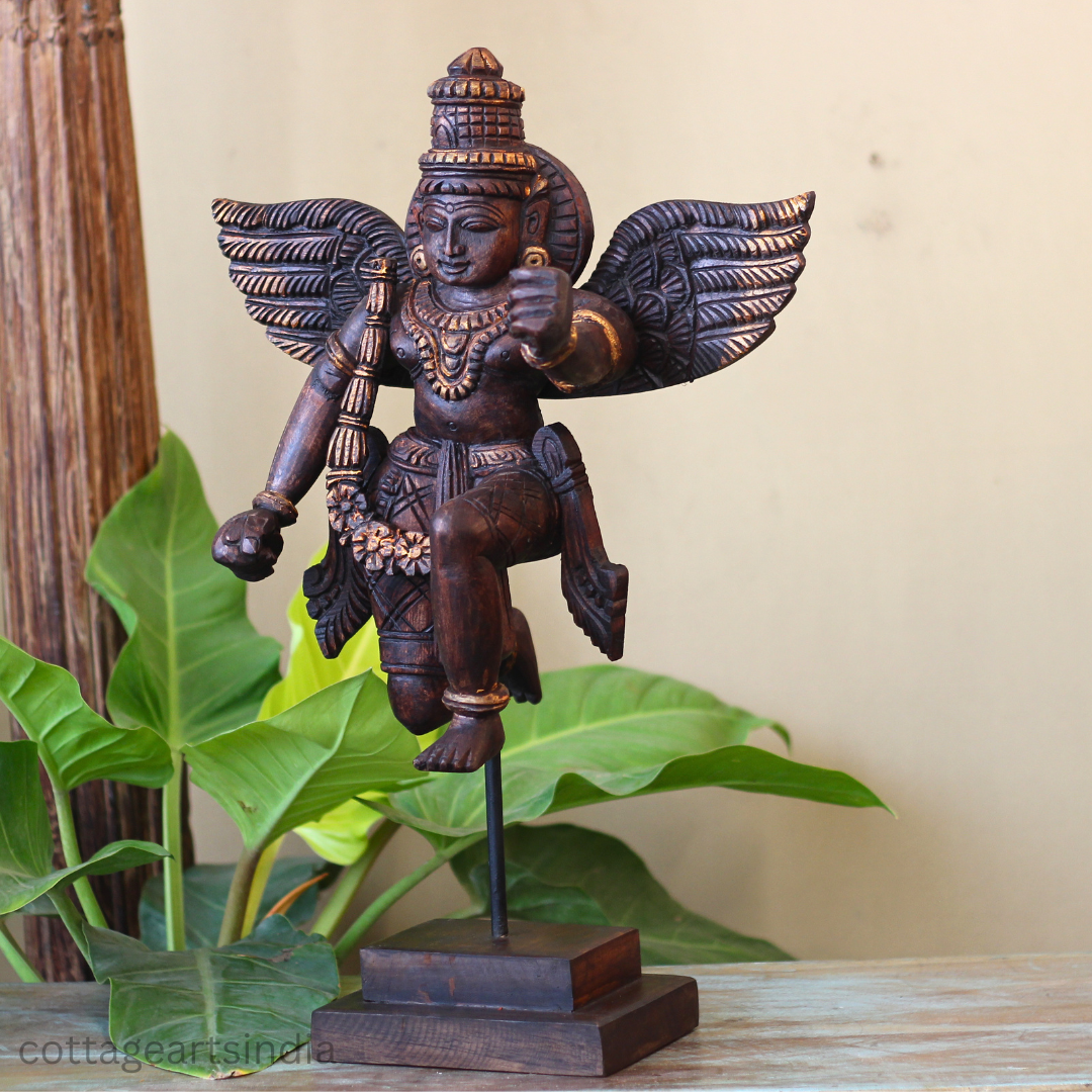 Wooden Garuda Divine Protector Idol