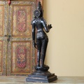 Handcrafted Uma Parvati Sculpture 27" | Chola Inspired South Indian Goddess Statue