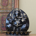 Ganesha Sculpture with Lotus Diyas | Traditional Indian Diya Décor