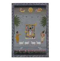 Shrinathji Rajbhog Darshan Pichwai Painting – Handcrafted Artwork