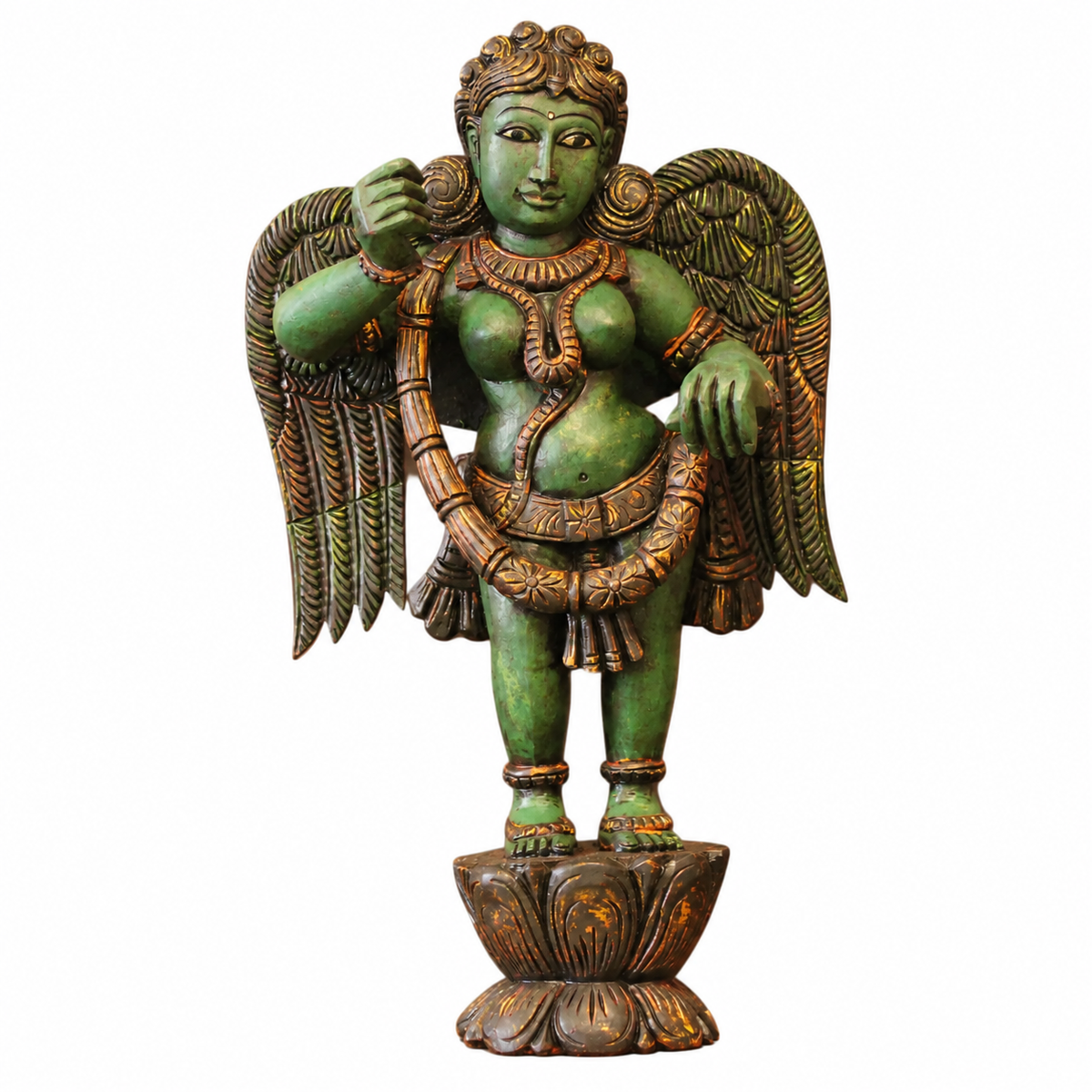 Wooden Angel Sculpture – Antique Finish