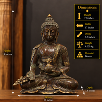 Buddha – The Healer and Enlightened One (Indonesian Bronze Sculpture)