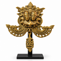Brass Vintage Finish Kirtmukha Mask on Stand