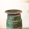 Vintage Wooden Pillar Candle Holder | Rustic Handcrafted Heritage Décor