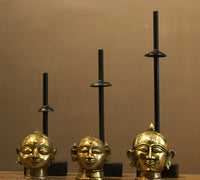 Brass Gauri Head Set of 3 On Stand