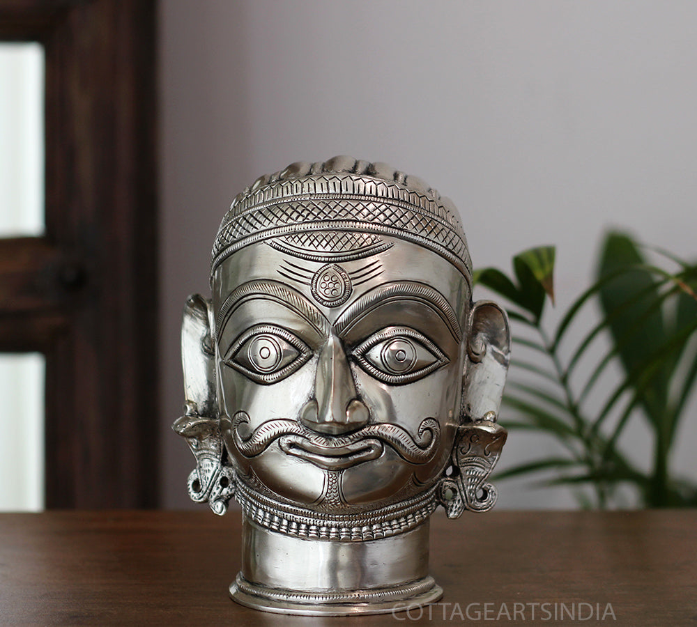 Set of Five Brass Mukhlingams in Silver Finish