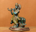 Brass Cow n Krishna Painting 8"