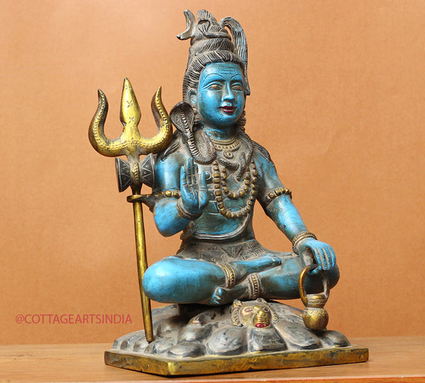 Brass Shiva Sitting 11"