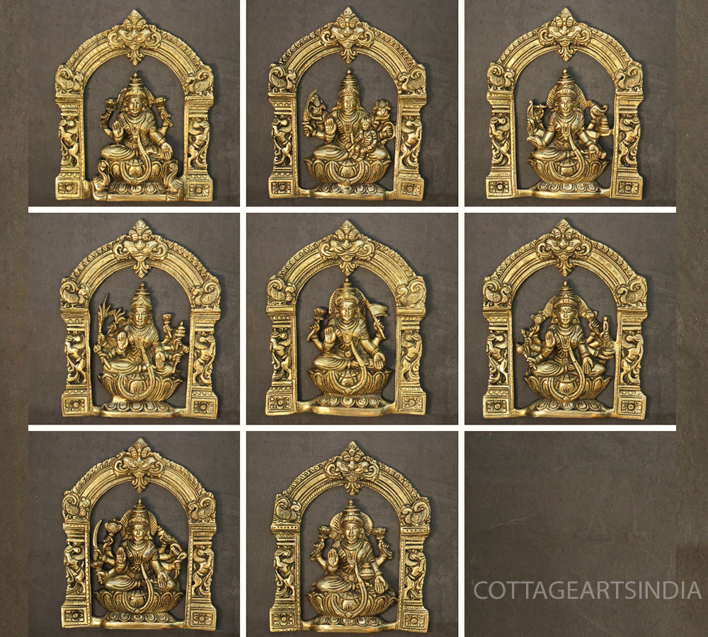 Brass Ashtlaxmi In Prabhawali