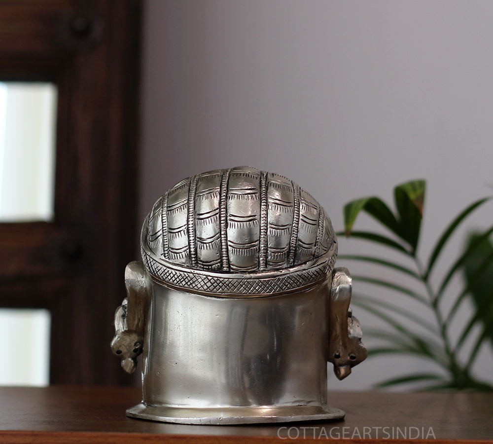 Set of Five Brass Mukhlingams in Silver Finish