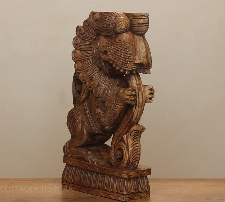 Wooden Yali Table Decor -Single