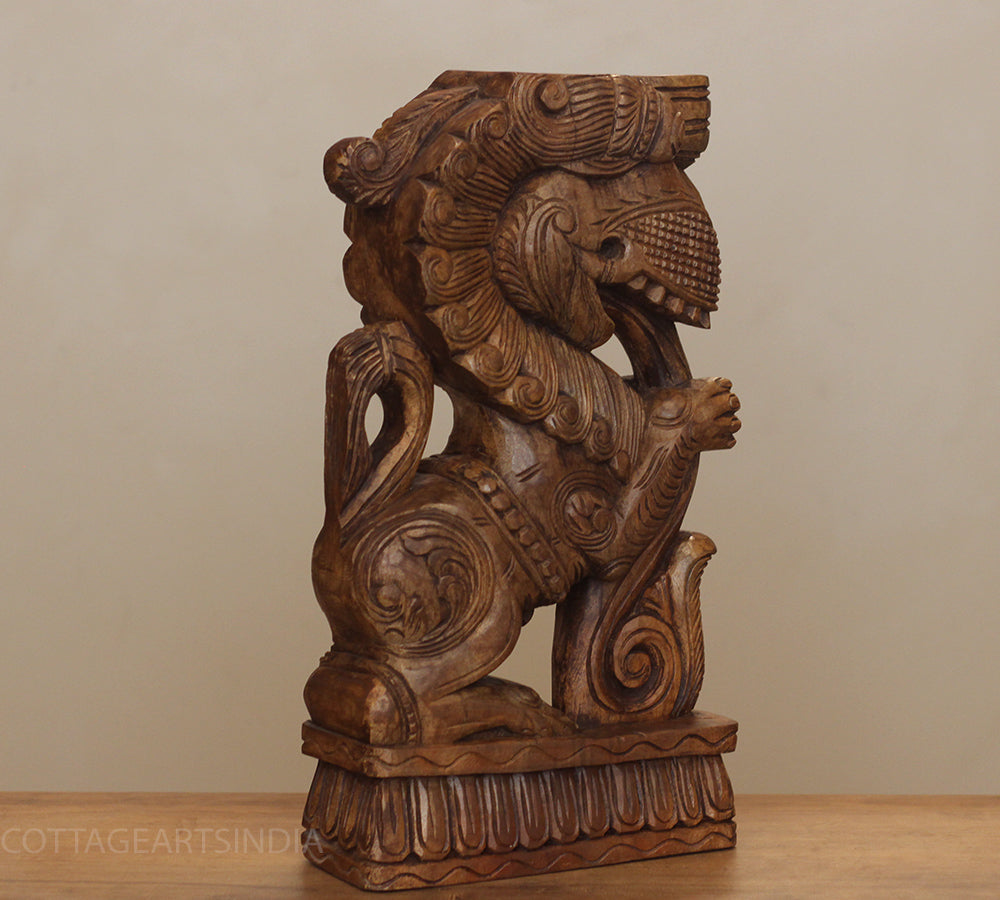 Wooden Yali Table Decor -Single