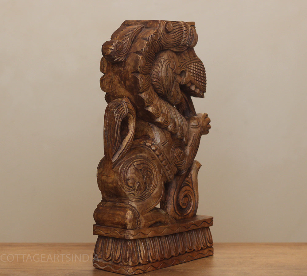 Wooden Yali Table Decor -Single