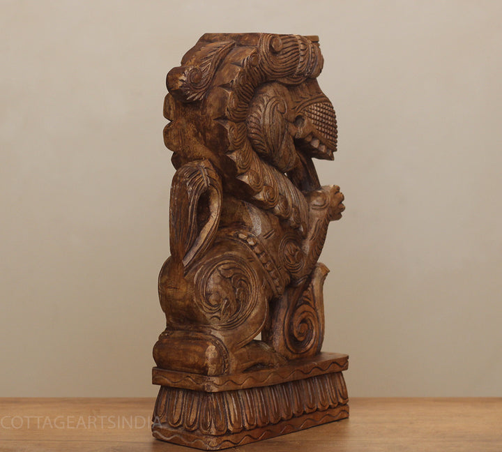 Wooden Yali Table Decor -Single