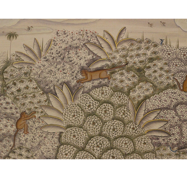 Radha Krishna in Vrindavan Forest – Traditional Pichwai Style Indian Miniature Painting