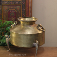Brass Vintage Carved Planter
