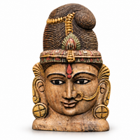 Wooden Parvathi Mask – Traditional Indian Wall Art