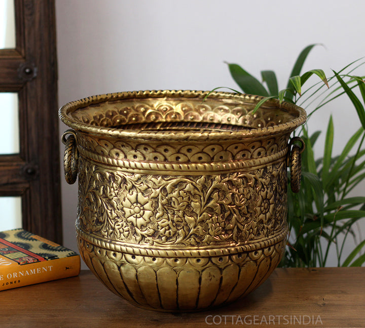 Brass Vintage Finish Planter 12"