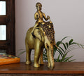 Vintage Finish Brass Elephant with Rider | Royal Heritage Décor Accent