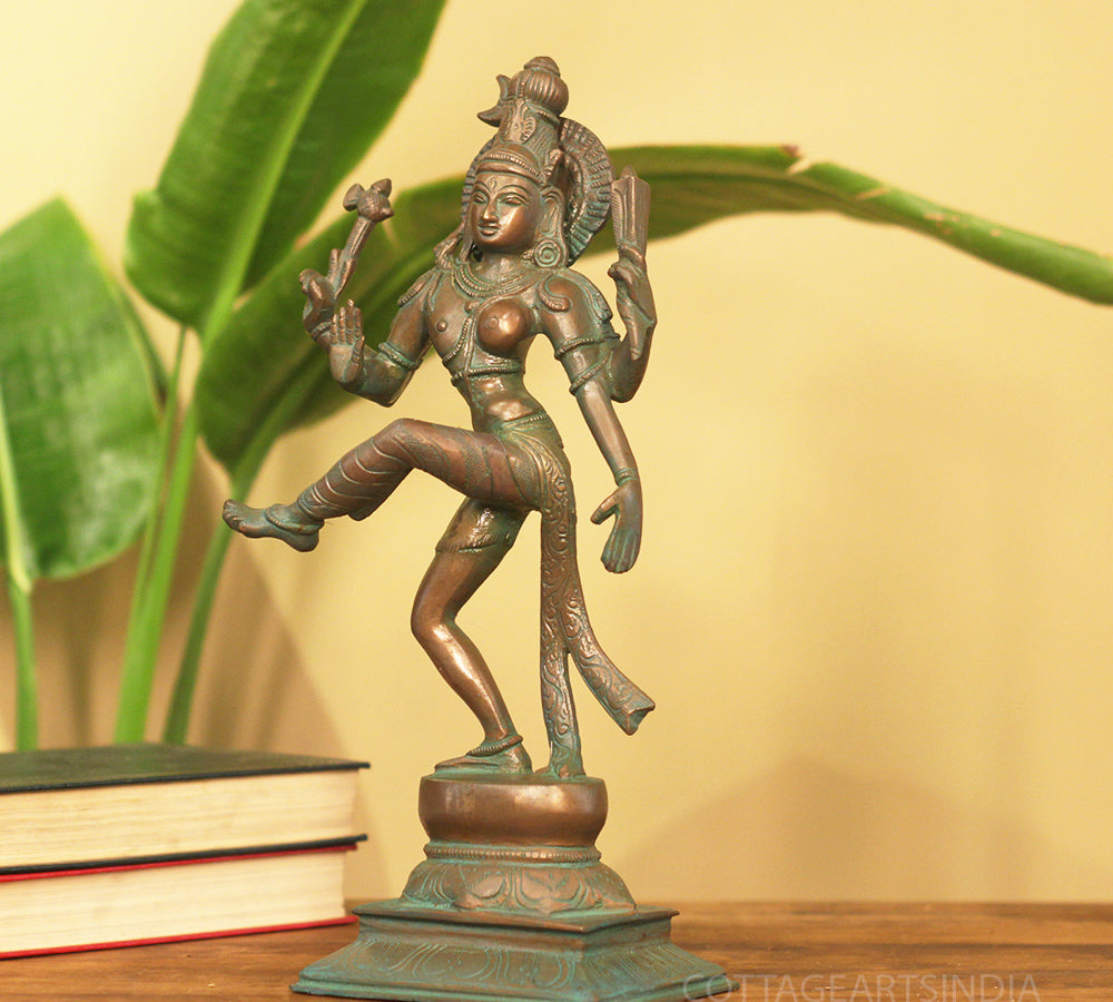 Bronze Finished Brass Ardhanareshwar 12"