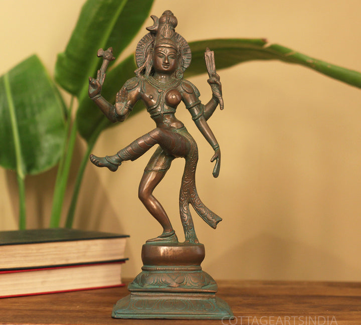 Bronze Finished Brass Ardhanareshwar 12"