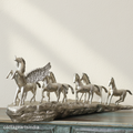 Silver Plated Brass 7 Horse Statue | Vastu Horse Sculpture for Home Décor