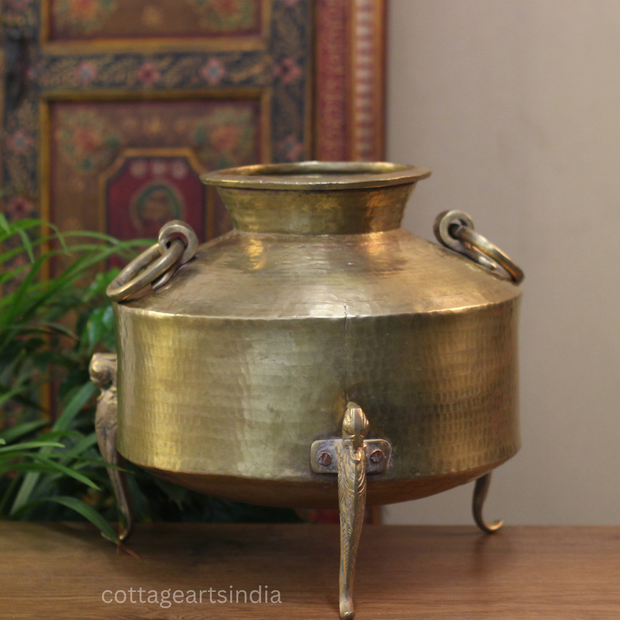 Brass Vintage Carved Planter