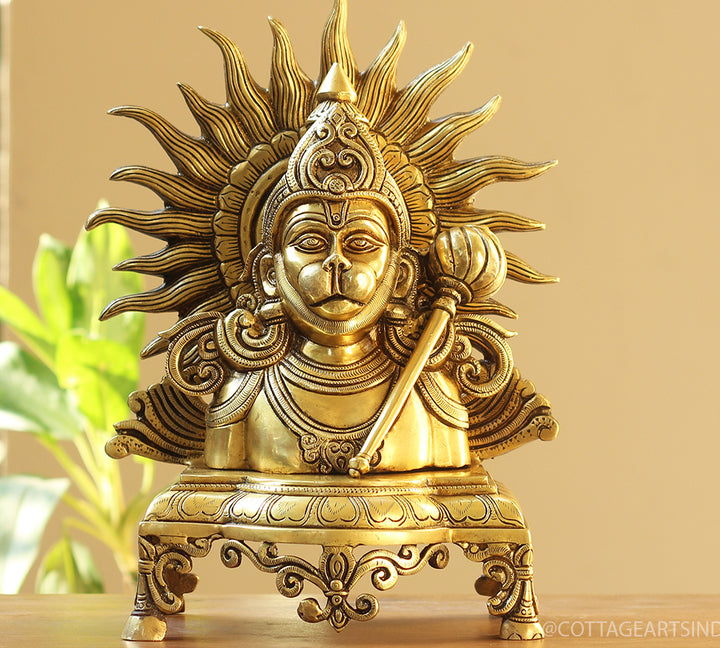Brass Hanuman SuryaChakra