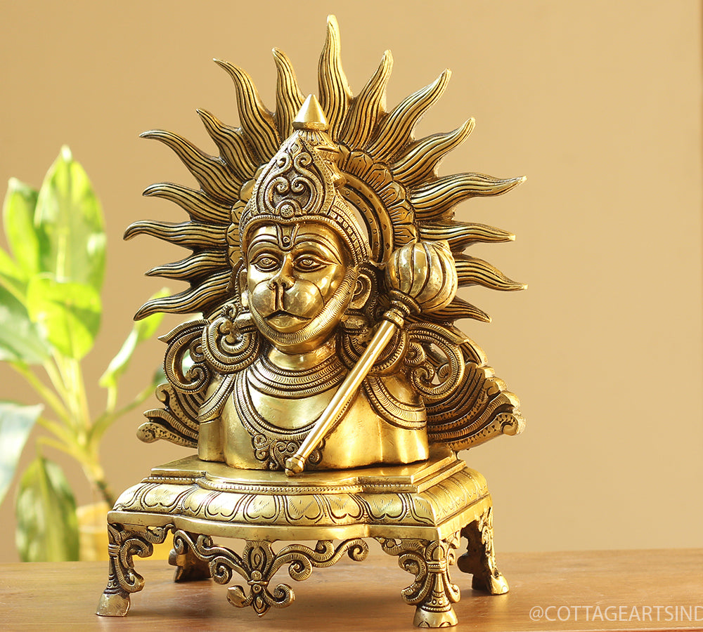 Brass Hanuman SuryaChakra