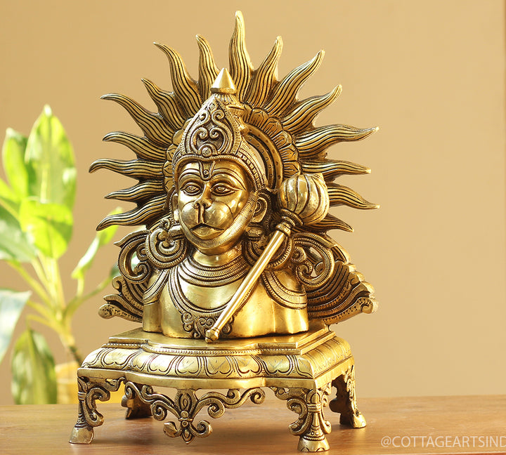 Brass Hanuman SuryaChakra