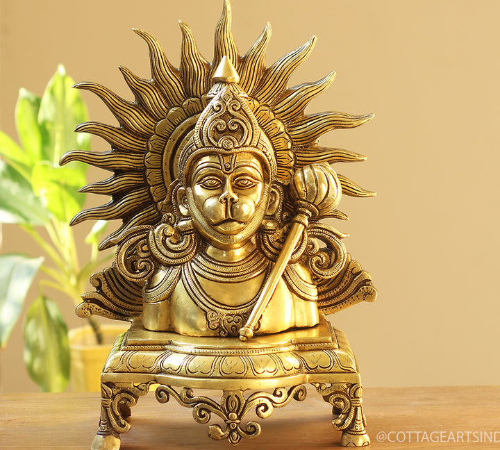 Brass Hanuman SuryaChakra