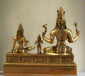 Brass Shiva Parvati Seated With Murugan