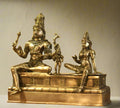 Brass Shiva Parvati Seated With Murugan