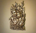 Brass Radha Krishna Wall Art – Divine Harmony in Brass