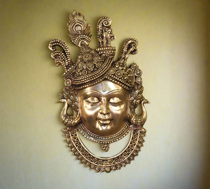 Brass Srinathji Wall Art – Divine Presence in Brass